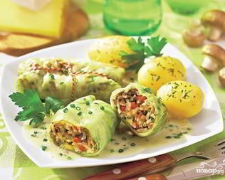 Голубцы с грибами и рисом