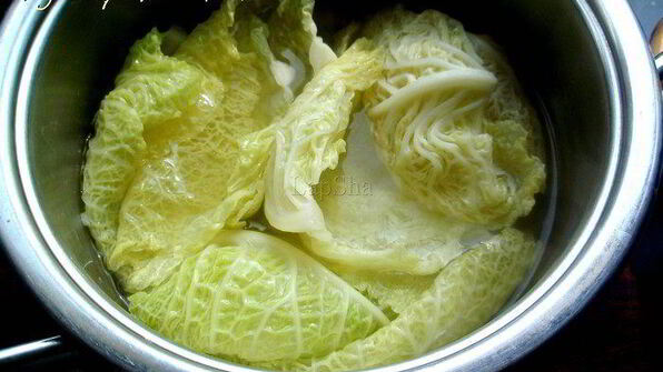 куриные голубцы с овощами в листьях савойской капусты