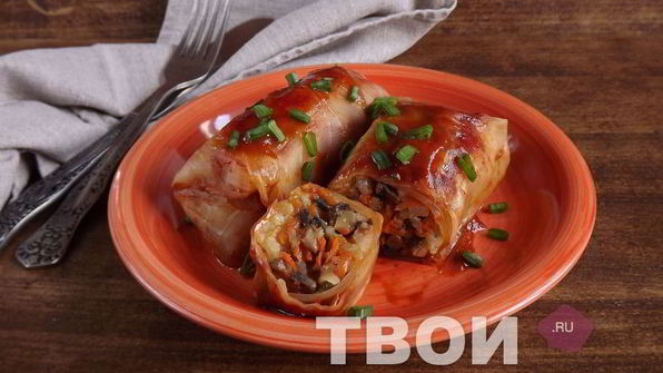 постные голубцы с грибами