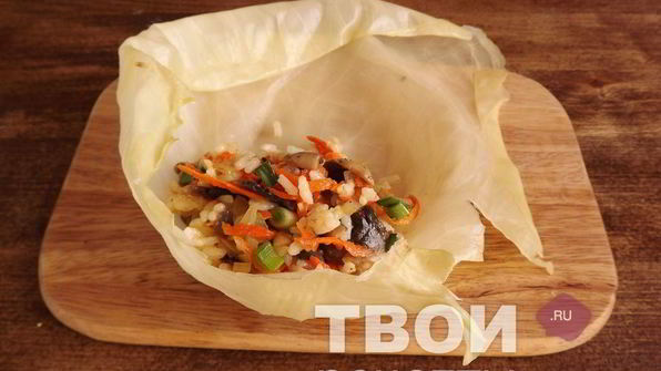 постные голубцы с грибами