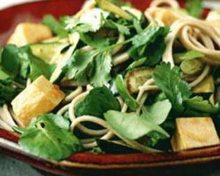 Гречневая лапша с овощами и тофу