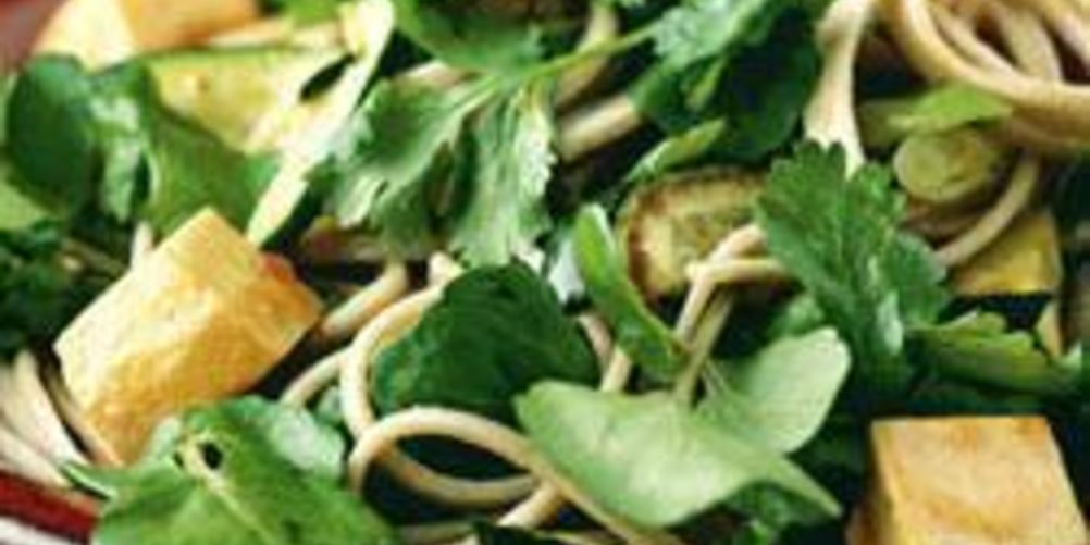 Рецепт гречневая лапша с овощами и тофу