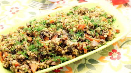 Белые грибы с булгуром