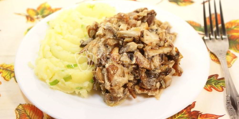 Рецепт белые грибы в сметане с картофелем