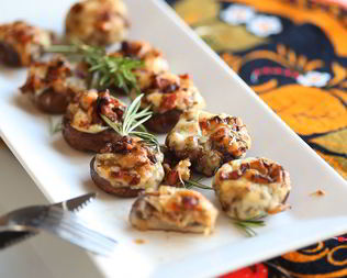 Фаршированные сыром грибы