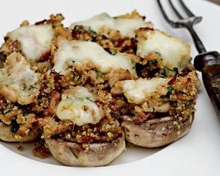 Фаршированные цесаркой шампиньоны