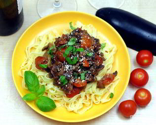 Грибы с баклажанами