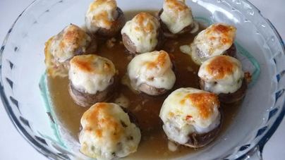 Грибы с креветками и сыром