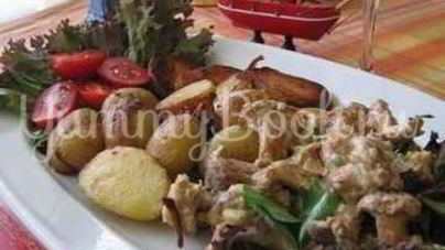 Лисички жареные с картофелем