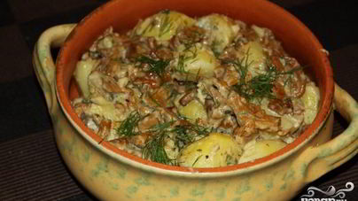 Лисички жареные со сметаной