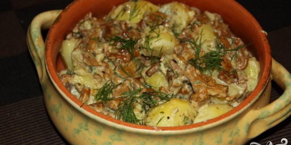 Рецепт лисички жареные со сметаной