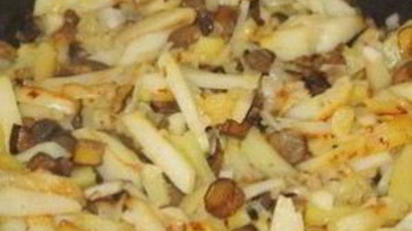 подосиновики, жареные с картошкой