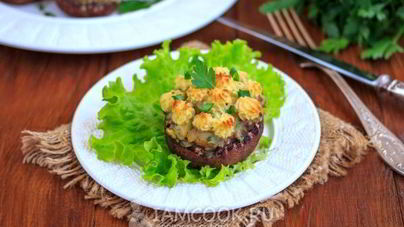 Постные фаршированные шампиньоны