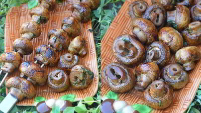 Шампиньоны на мангале