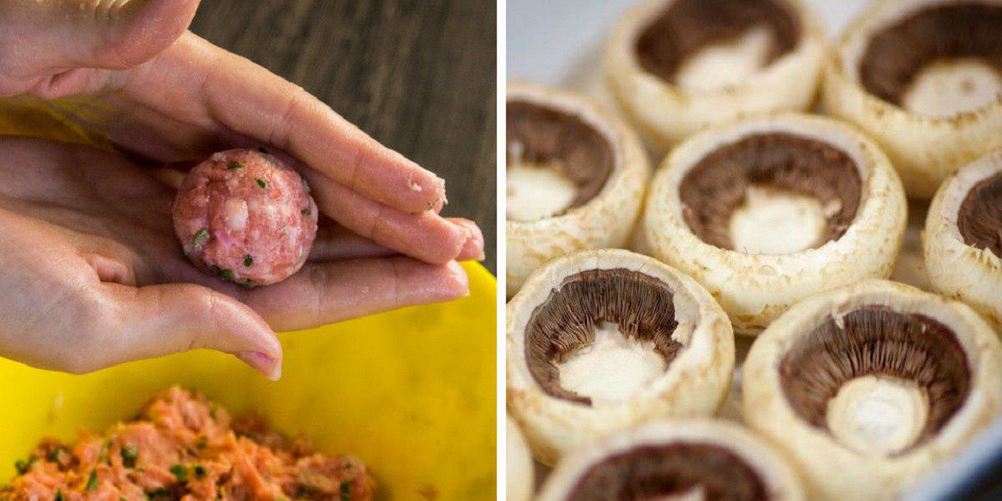 Рецепт шампиньоны с фаршем