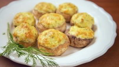 Шампиньоны с сыром и чесноком в духовке