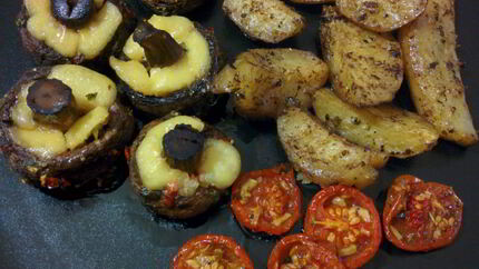 Шампиньоны с сыром в духовке