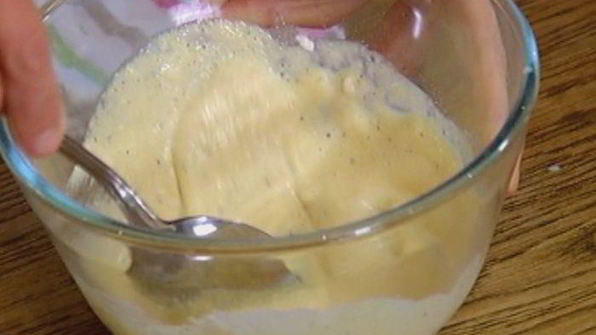 шампиньоны с зеленым помидором, жаренным в кляре