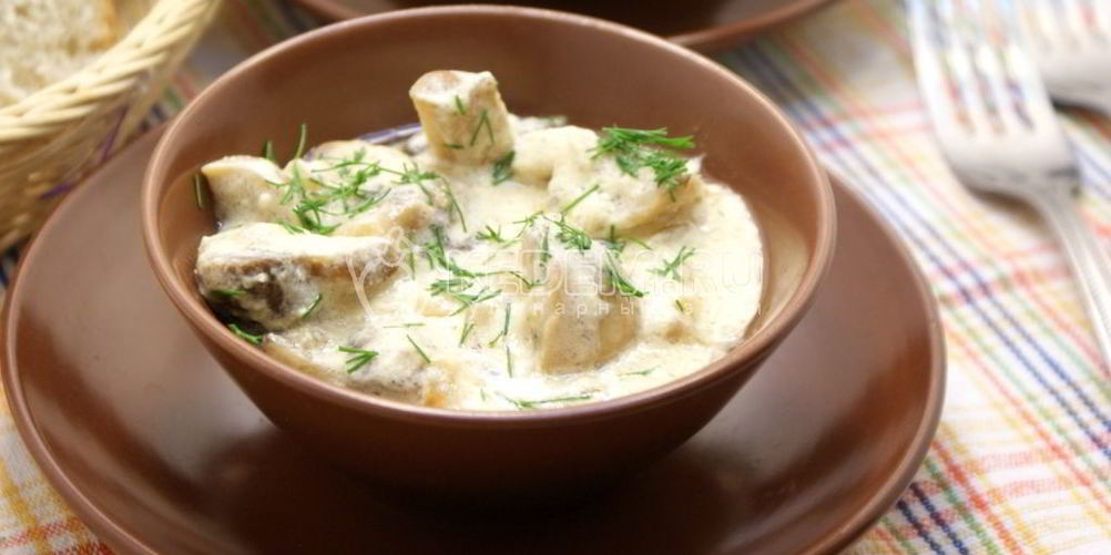 Рецепт шампиньоны со сметаной