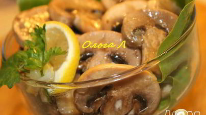 Шампиньоны в коньячной заливке