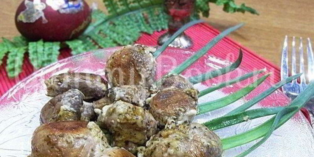 Рецепт шампиньоны, запеченные на костре