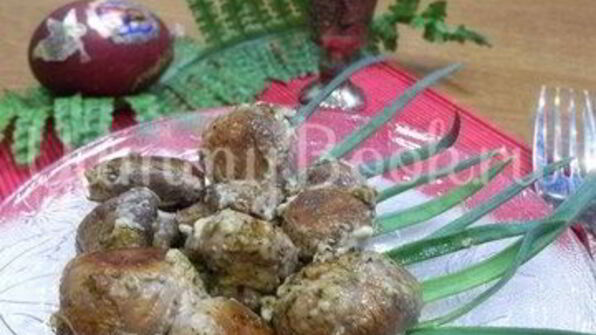 шампиньоны, запеченные на костре