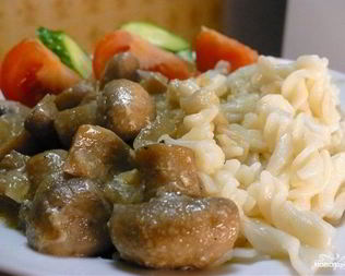 Тушеные грибы в мультиварке