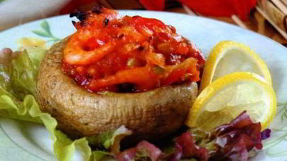 Запеченные фаршированные грибы