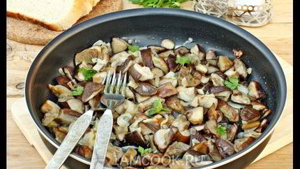 Жареные белые грибы с луком