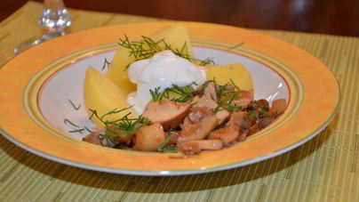 Жареные белые грибы