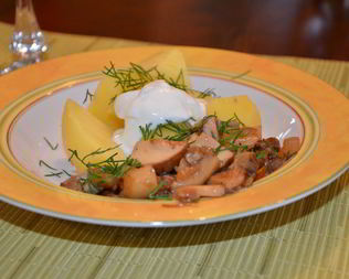 Жареные белые грибы