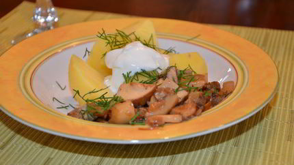 Жареные белые грибы