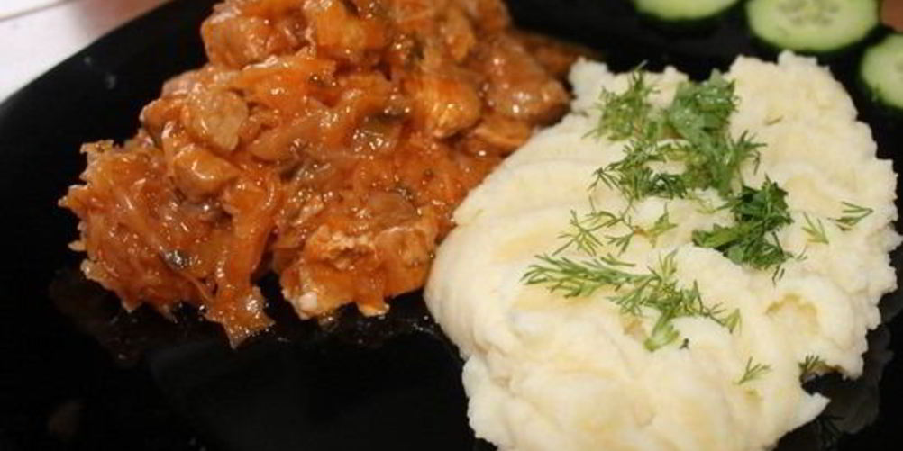 Рецепт картофельное пюре со свининой