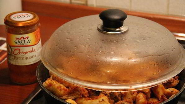 картофельные ньокки с куриным филе и грибами