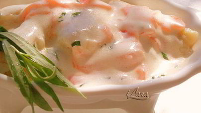 Картофельные ньокки с зеленью и пармезаном под сливочным соусом