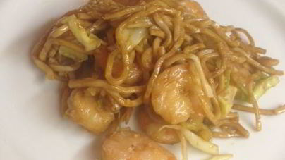 Китайская лапша с креветками