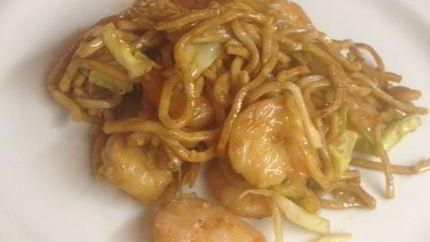 Китайская лапша с креветками