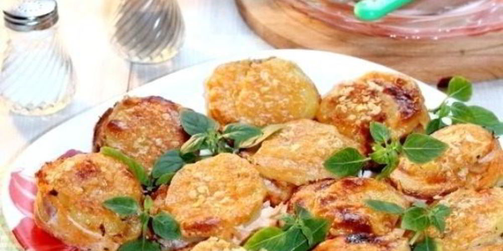 Рецепт картофельные стожки с сыром и окороком