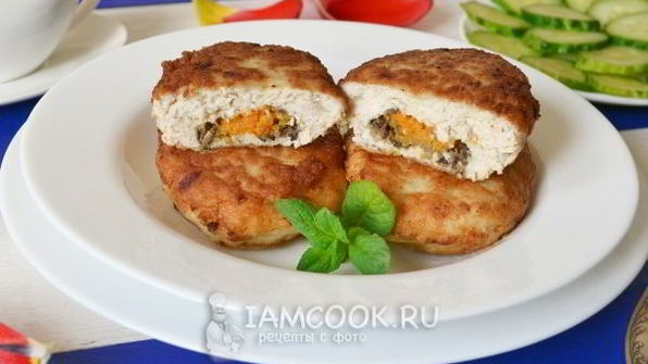 куриные котлеты с грибами