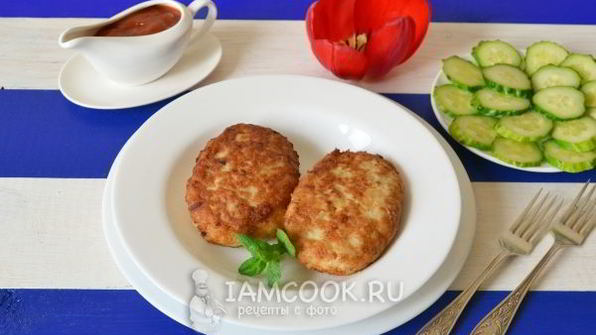 куриные котлеты с грибами