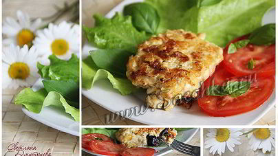 Куриные котлеты с сыром и черносливом