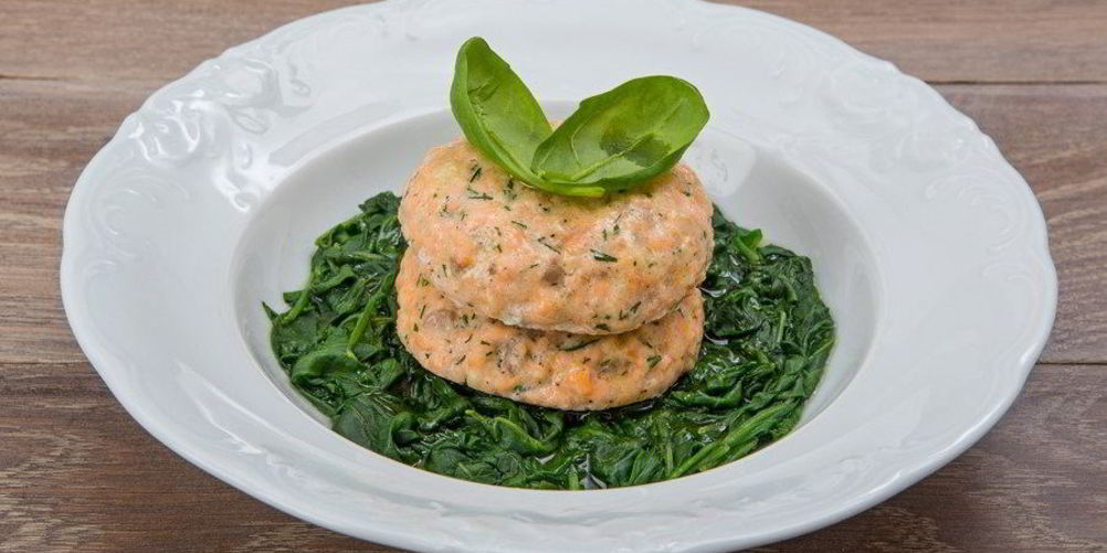 Рецепт паровые рыбные котлеты со шпинатом