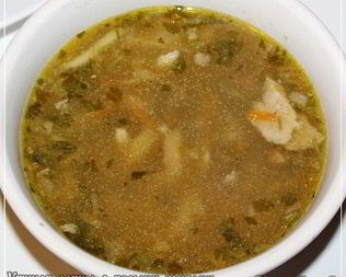 Лапша домашняя с домашней уткой и белыми грибами