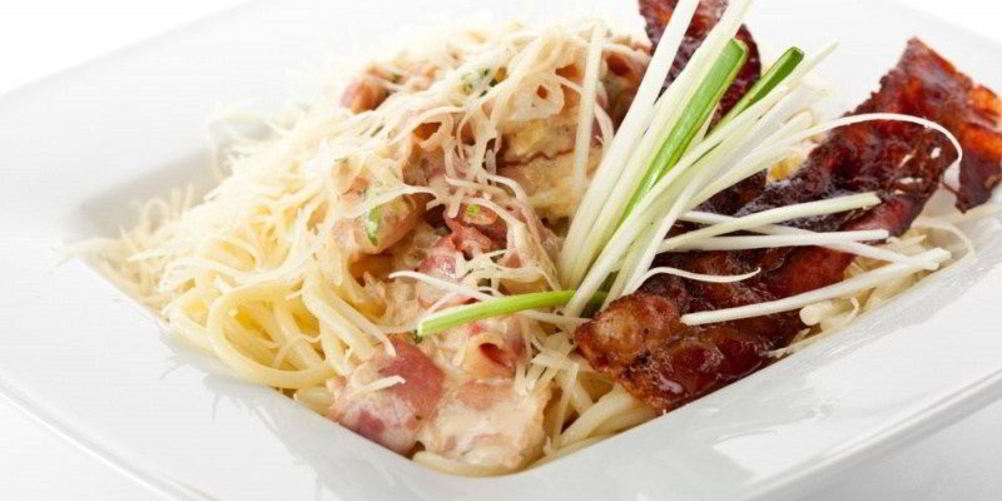 Рецепт лапша с соусом карбоната и сливками