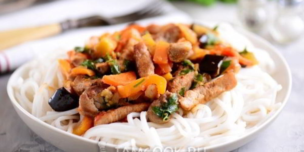 Рецепт лапша удон со свининой и овощами