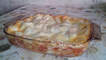 Лазанья болоньезе с соусом бешамель