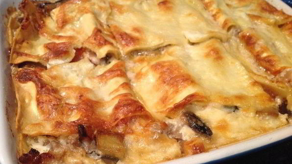 лазанья с баклажанами и индейкой