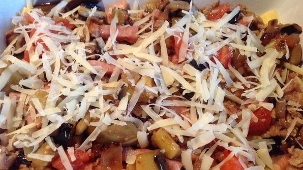 лазанья с баклажанами и индейкой