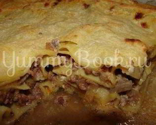 Лазанья с фаршем и грибами