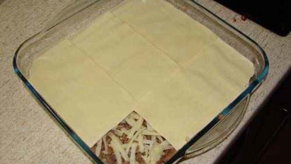 лазанья с фаршем и грибами